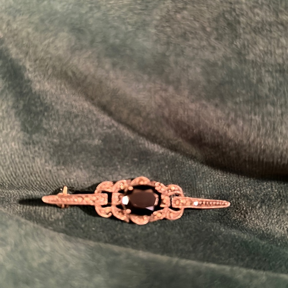 Silver tone Bar Brooch